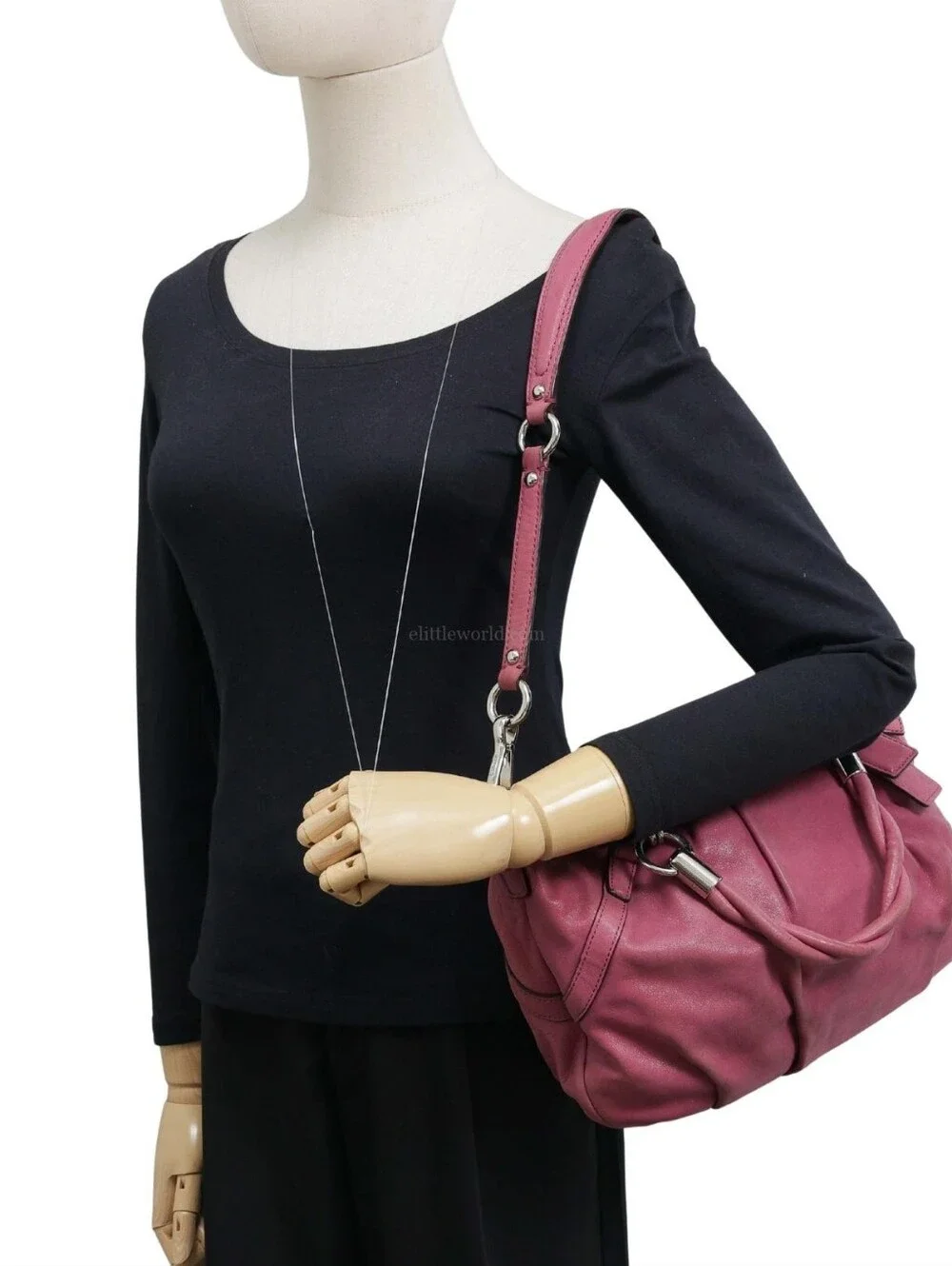 Coach Madison  Sophia Pleated Pink Leather Shoulder Satchel F22563